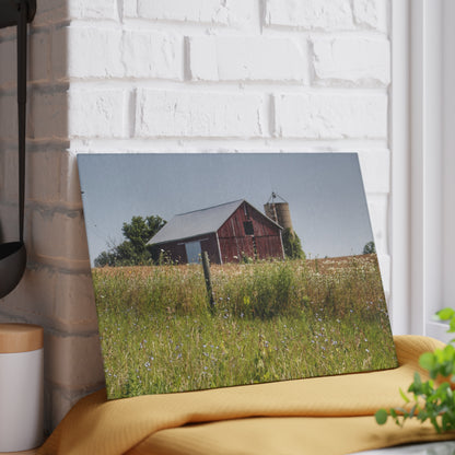 U R There Photography North Lake Pleasant Little Red Rustic Farmhouse Tempered-Glass Cutting Board
