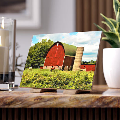 Barn Boutique Rustic Ceramic Wall Tile| Elmwood Road Red Barn and Horses