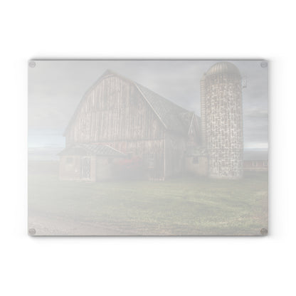 U R There Photography Roedel Road Red Rustic Farmhouse Tempered-Glass Cutting Board