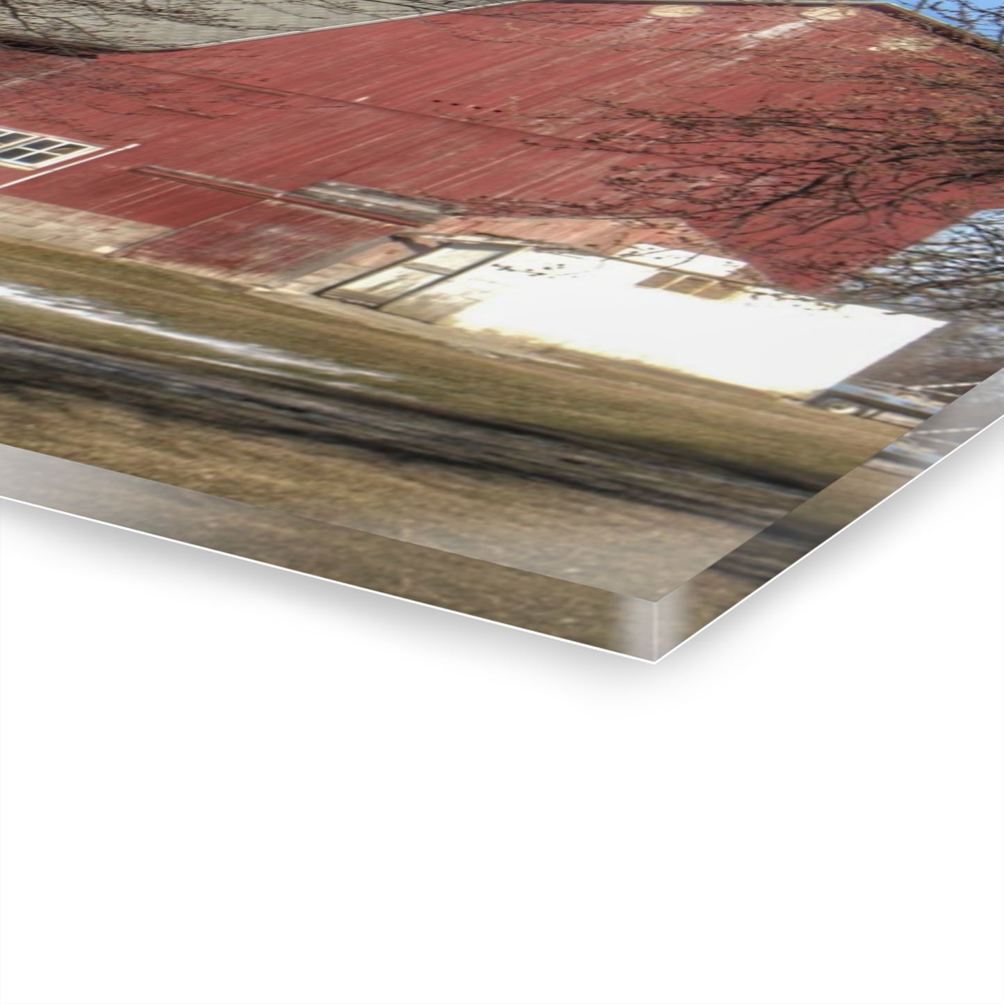 U R There Photography Dixon Road Red Rustic Farmhouse Acrylic Wall Print