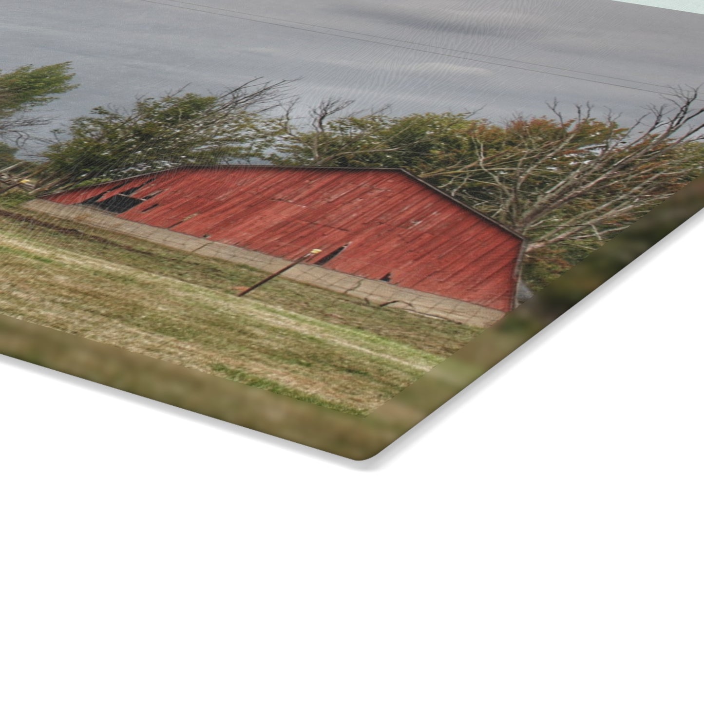 U R There Photography Petz Road Farm Rustic Farmhouse Tempered-Glass Cutting Board
