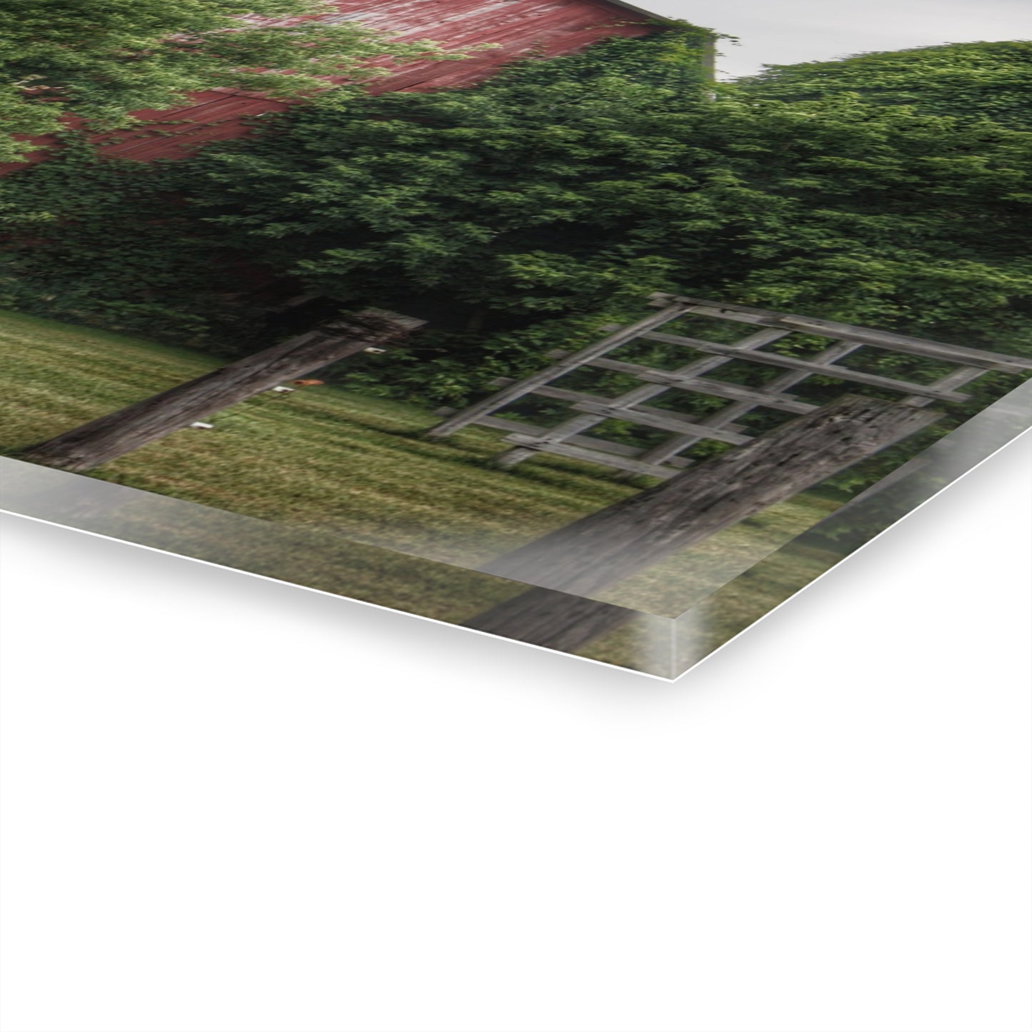 U R There Photography Otter Lake Road Hidden Red Rustic Farmhouse Acrylic Wall Print