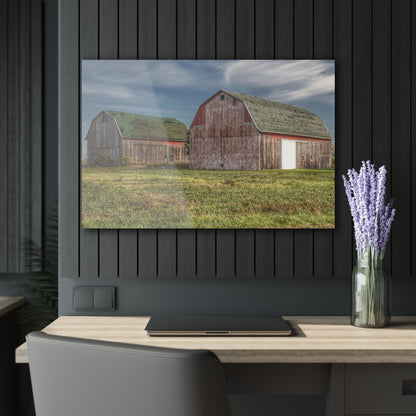 U R There Photography Vassar Twin Reds Rustic Farmhouse Acrylic Wall Print