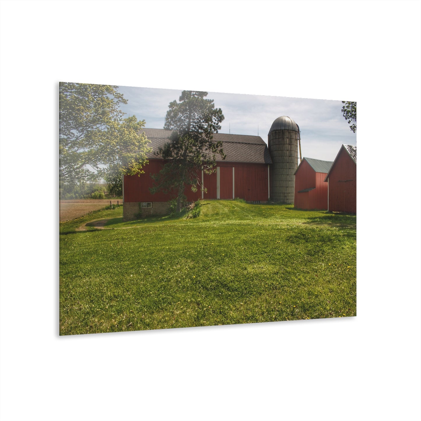 Barn Boutique Modern Farmhouse Acrylic Wall Print| Maple Leaf Road Red