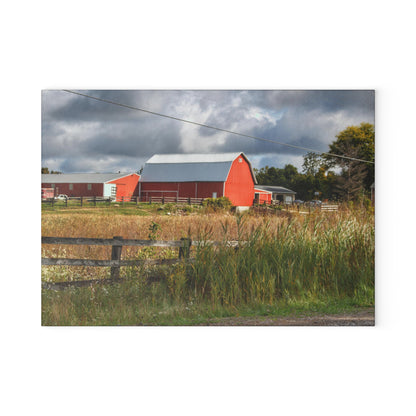 U R There Photography Beyond the Fence on Richfield Road Rustic Farmhouse Tempered-Glass Cutting Board