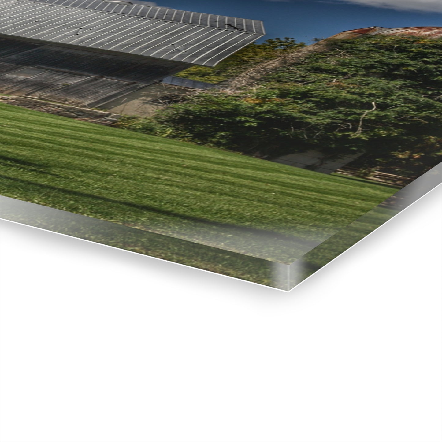 U R There Photography Ludwig Road Summer Grey and Silo Rustic Farmhouse Acrylic Wall Print