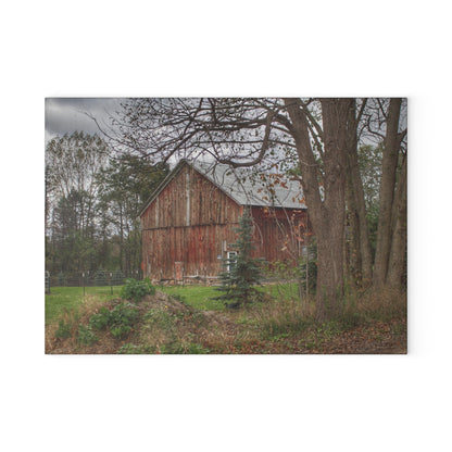 Barn Boutique Rustic Tempered-Glass Cutting Board| Big Fish Lake Road Red