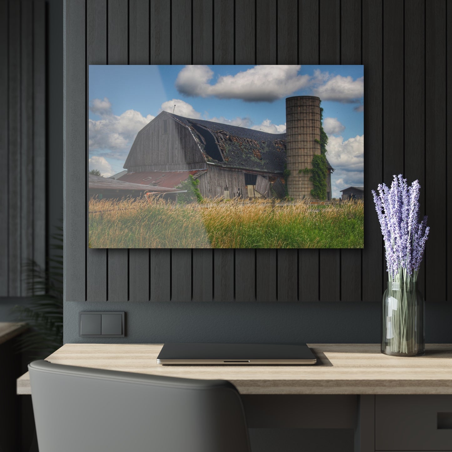 U R There Photography Millington Forgotten Grey Rustic Farmhouse Acrylic Wall Print