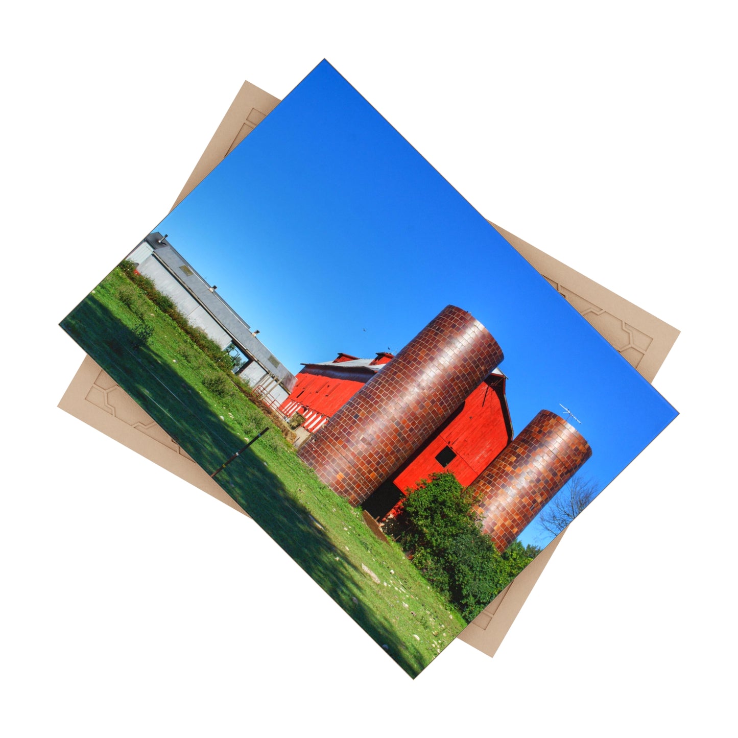 U R There Photography Baldwin Red I Rustic Farmhouse Decorative Ceramic Tile