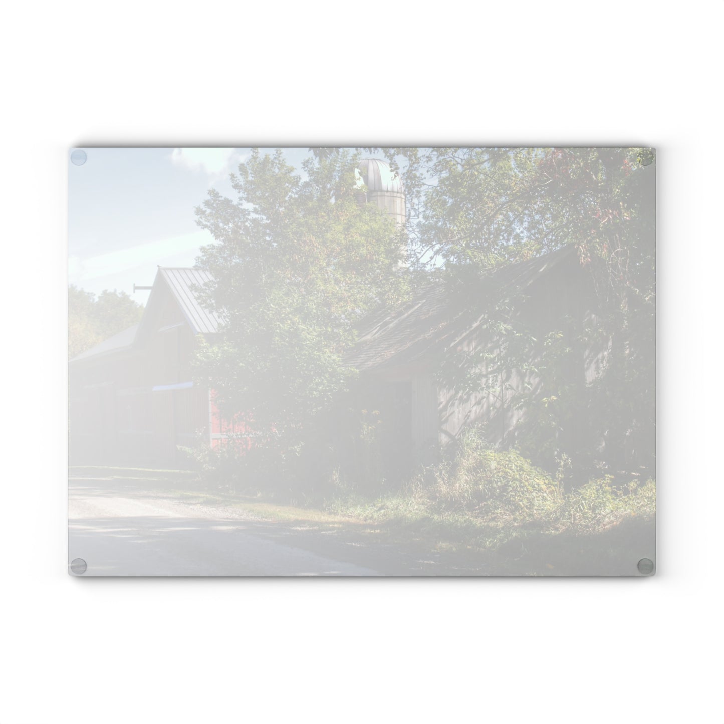 U R There Photography Bordman Roadside Buddies II Rustic Farmhouse Tempered-Glass Cutting Board