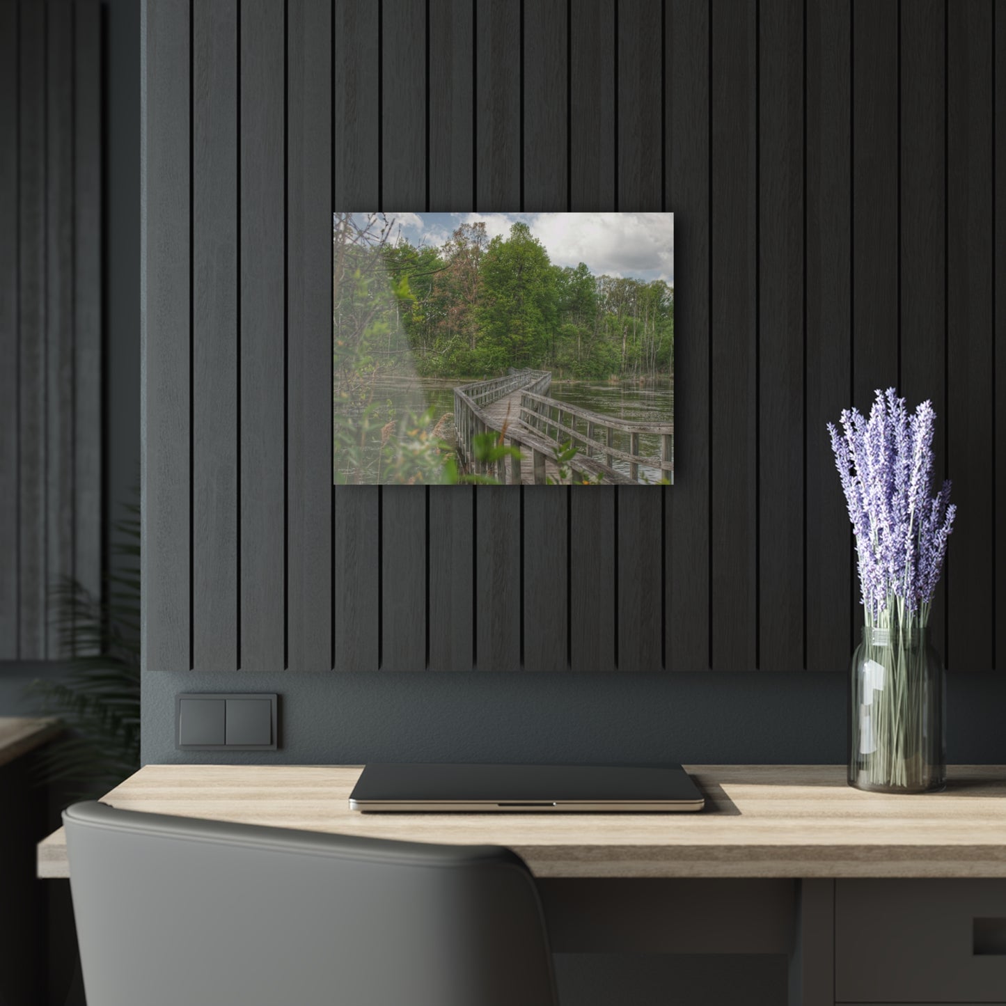 U R There Photography Linear Park Bridge in Lapeer I Rustic Farmhouse Acrylic Wall Print