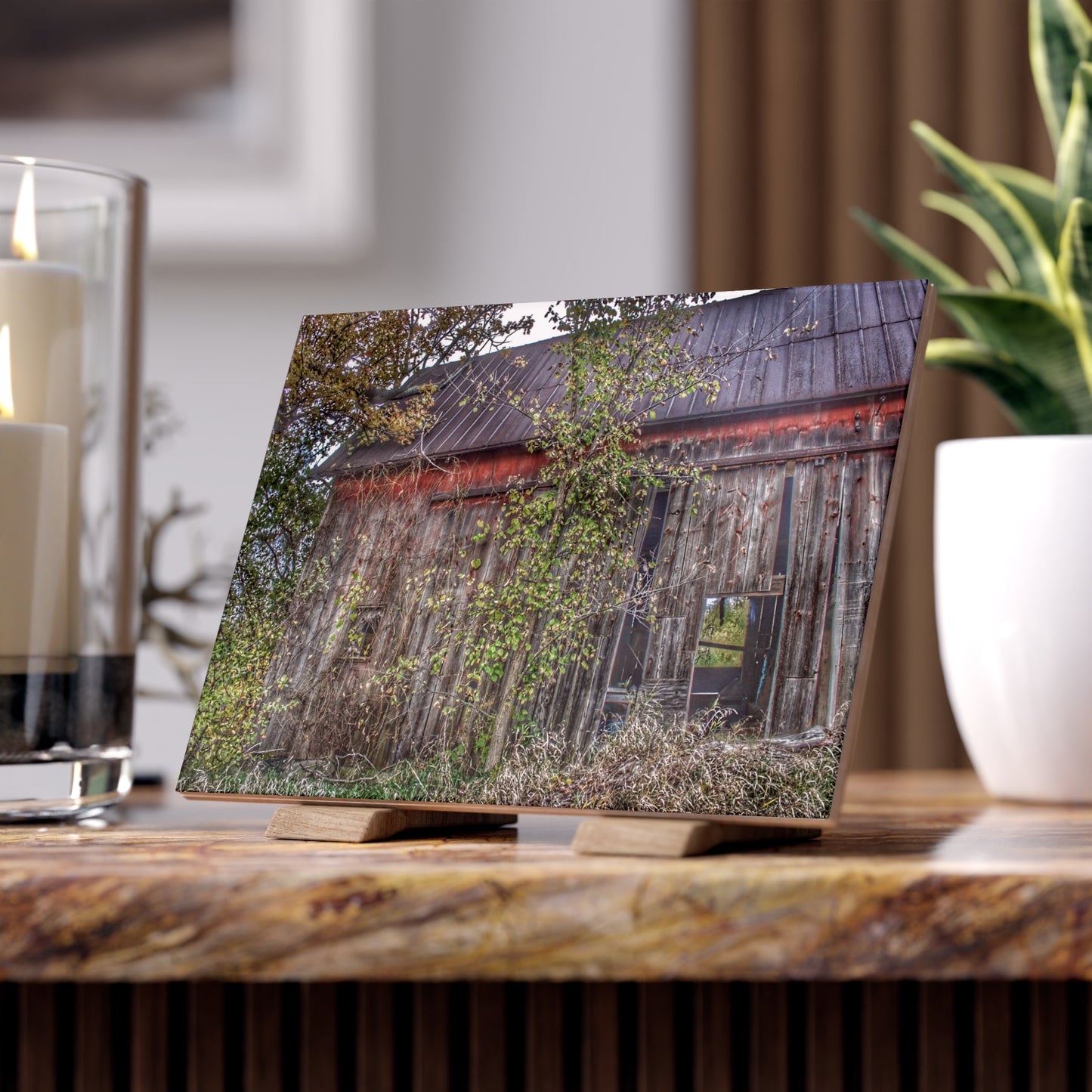 U R There Photography Annie's Barn II Rustic Farmhouse Decorative Ceramic Tile
