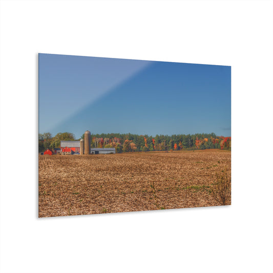 U R There Photography Rowe Road Farm Across the Field Rustic Farmhouse Acrylic Wall Print