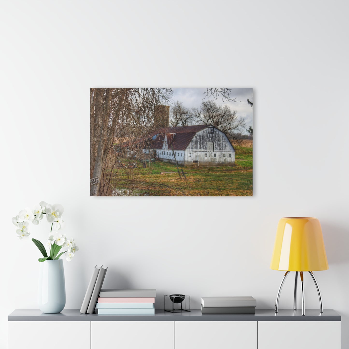 U R There Photography Otter Lake Road White Rustic Farmhouse Acrylic Wall Print
