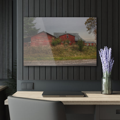 U R There Photography Goodrich Baldwin Road Reds I Rustic Farmhouse Acrylic Wall Print
