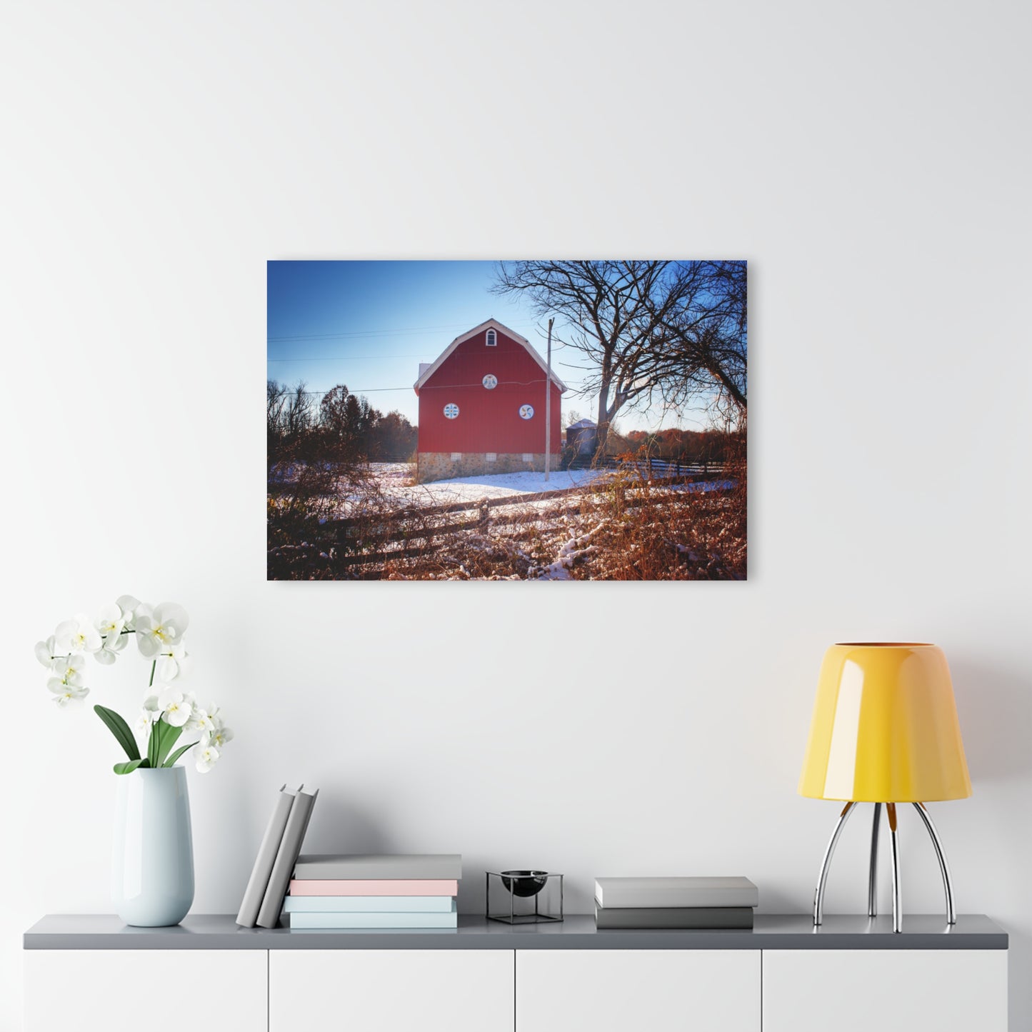 U R There Photography Groveland Red Rustic Farmhouse Acrylic Wall Print