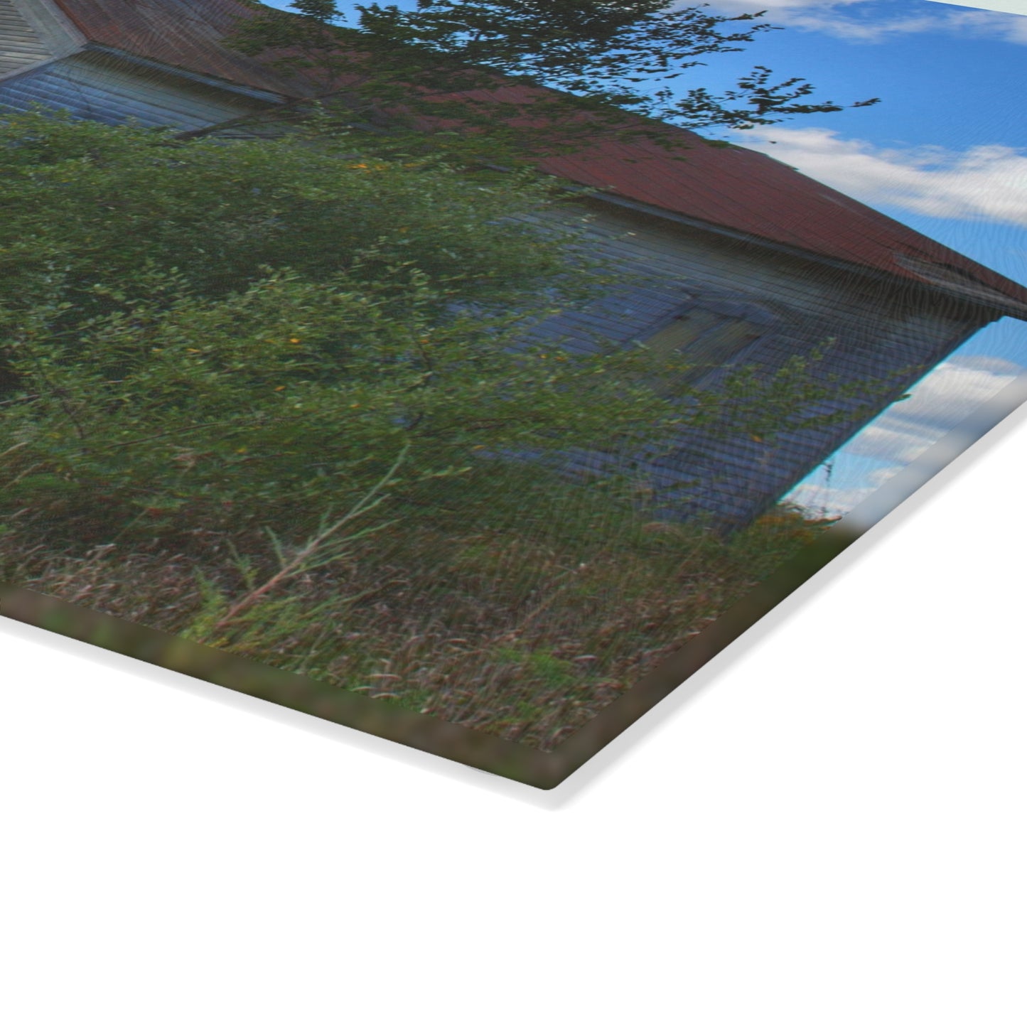 U R There Photography Mound Road Schoolhouse Rustic Farmhouse Tempered-Glass Cutting Board