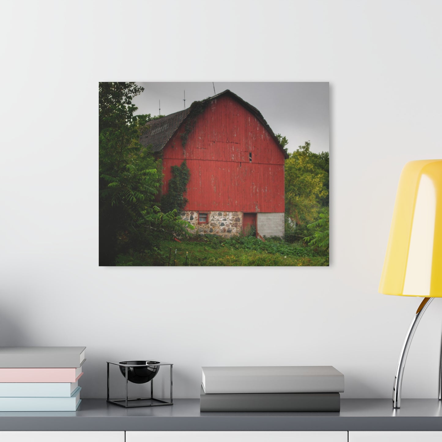 U R There Photography Brown Road Hidden Red I Rustic Farmhouse Acrylic Wall Print