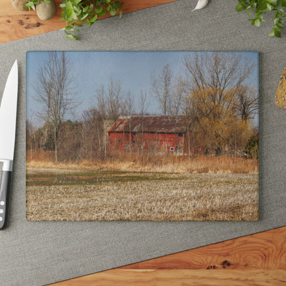 U R There Photography Hidden Scotch Settlement Red Rustic Farmhouse Tempered-Glass Cutting Board