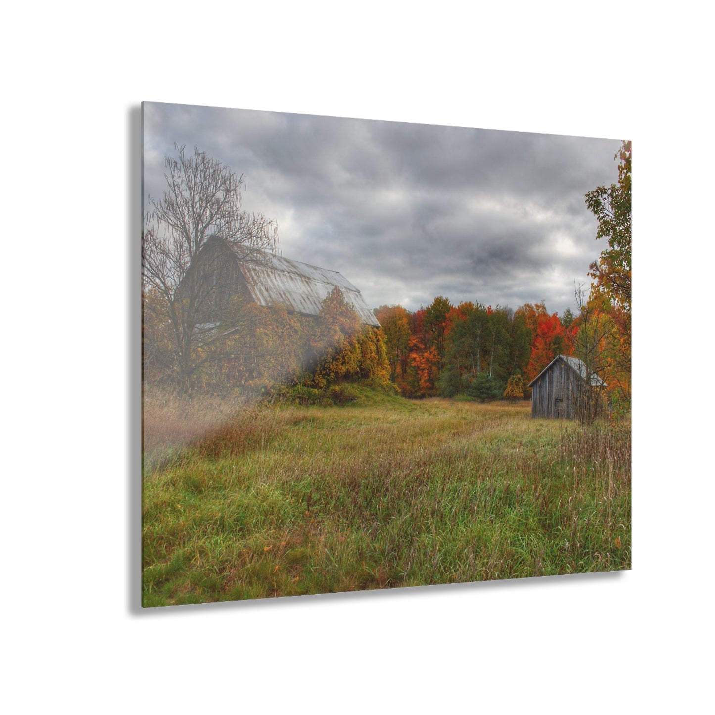 U R There Photography Church Road Grey and Little Grey Rustic Farmhouse Acrylic Wall Print