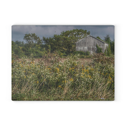 U R There Photography Almont Road Grey Rustic Farmhouse Tempered-Glass Cutting Board
