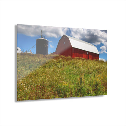 U R There Photography South Henderson Road Hilltop Red I Rustic Farmhouse Acrylic Wall Print