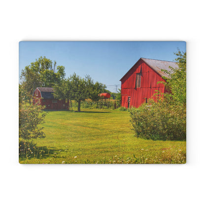 U R There Photography East Farrand Reds Rustic Farmhouse Tempered-Glass Cutting Board