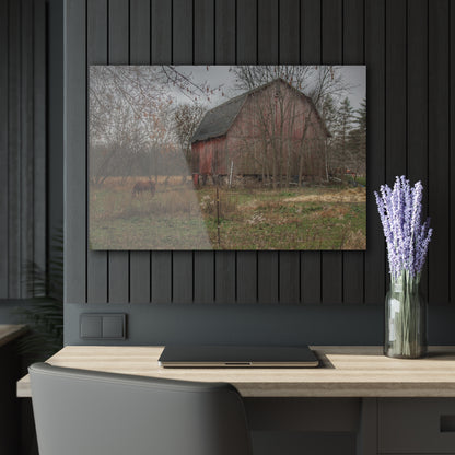 U R There Photography Blair Road Barn and Horse Rustic Farmhouse Acrylic Wall Print