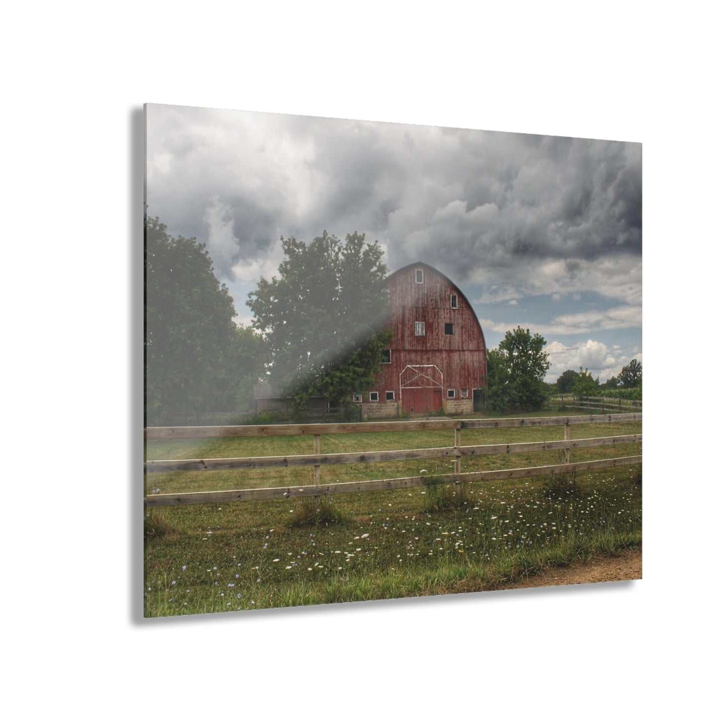 U R There Photography Elba Township Red Rustic Farmhouse Acrylic Wall Print