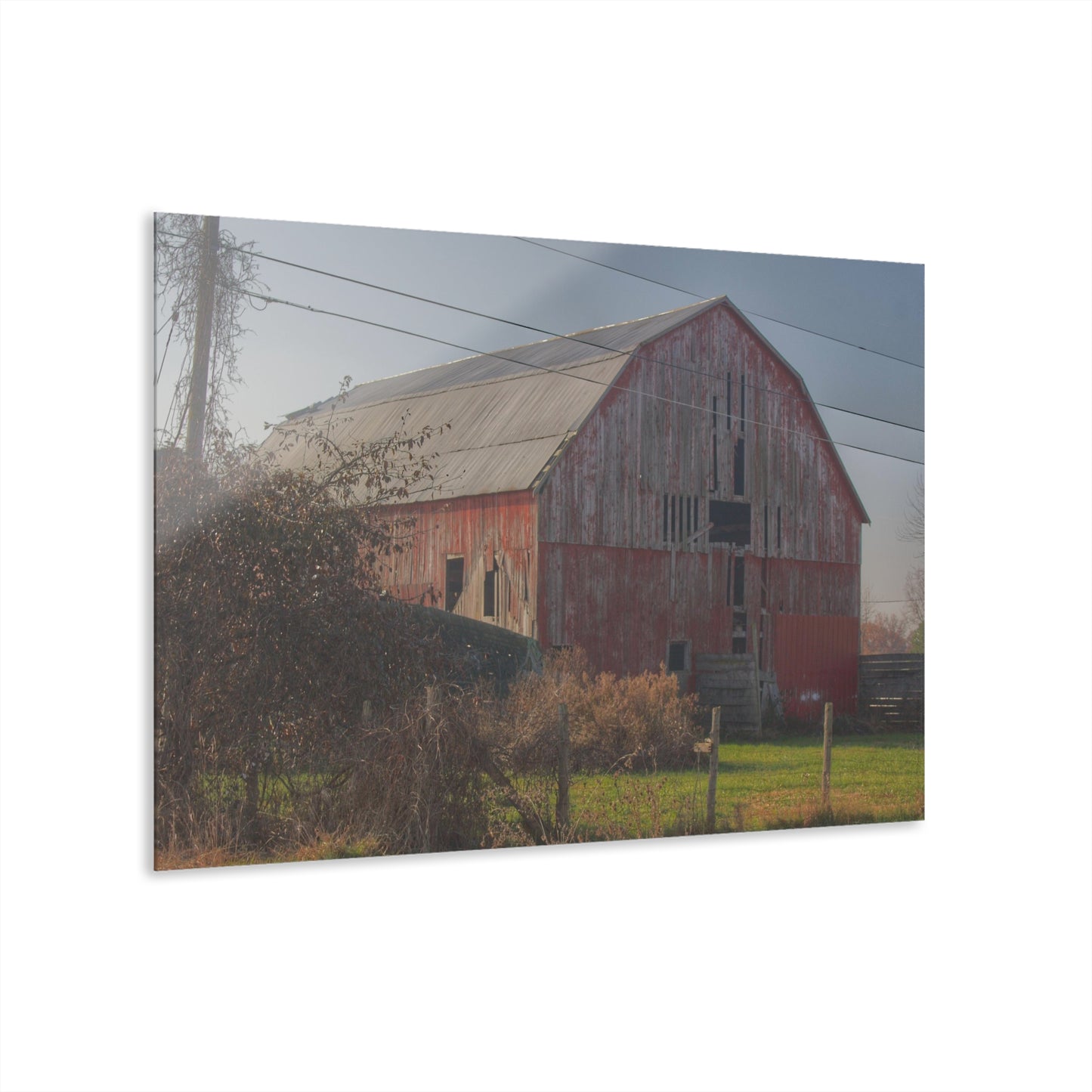 U R There Photography Dodge Road Red I Rustic Farmhouse Acrylic Wall Print