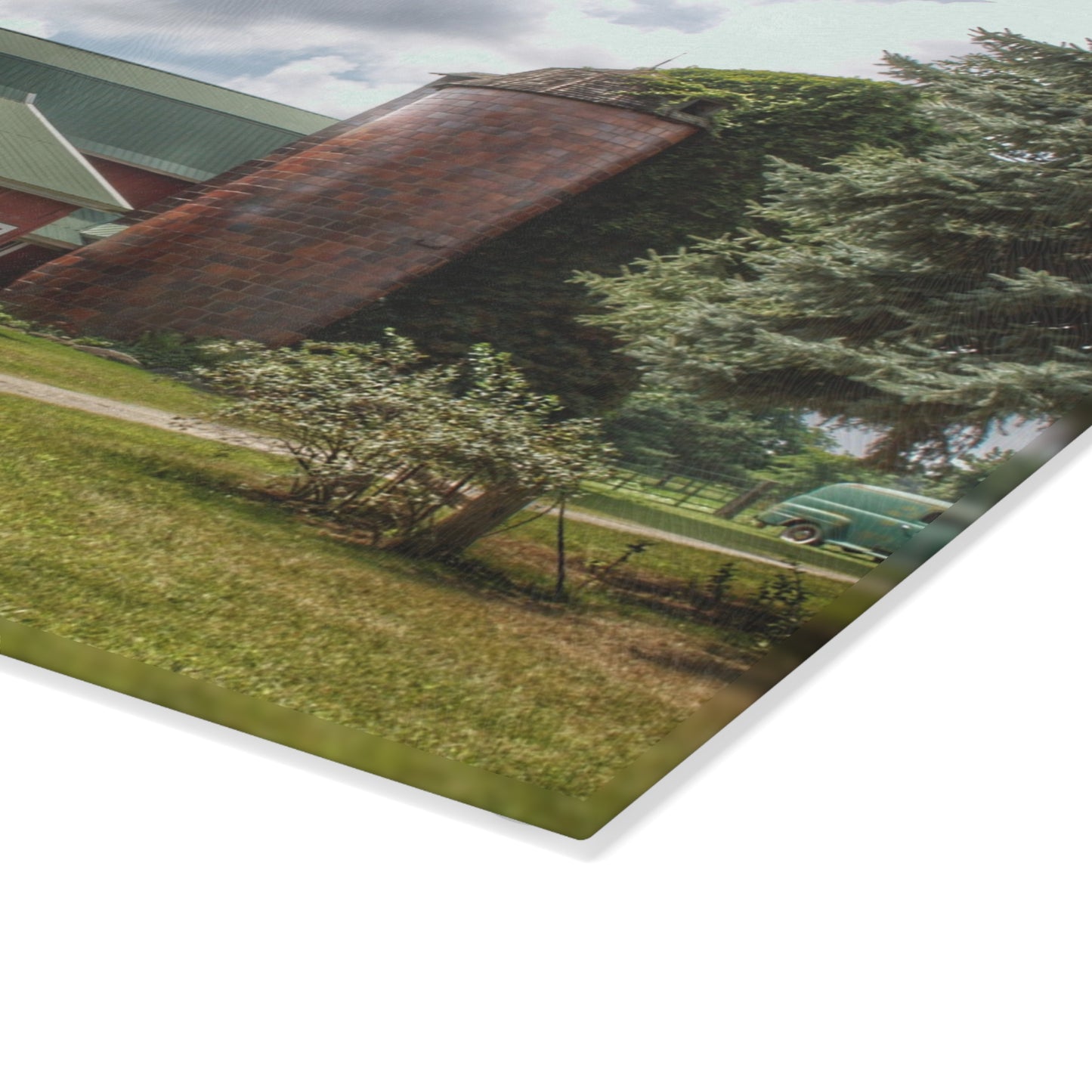 U R There Photography Metamora Country Rustic Farmhouse Tempered-Glass Cutting Board