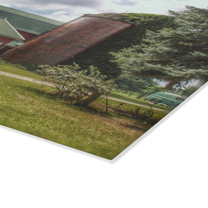 U R There Photography Metamora Country Rustic Farmhouse Tempered-Glass Cutting Board