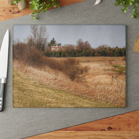 U R There Photography Beyond the Short Pines Rustic Farmhouse Tempered-Glass Cutting Board