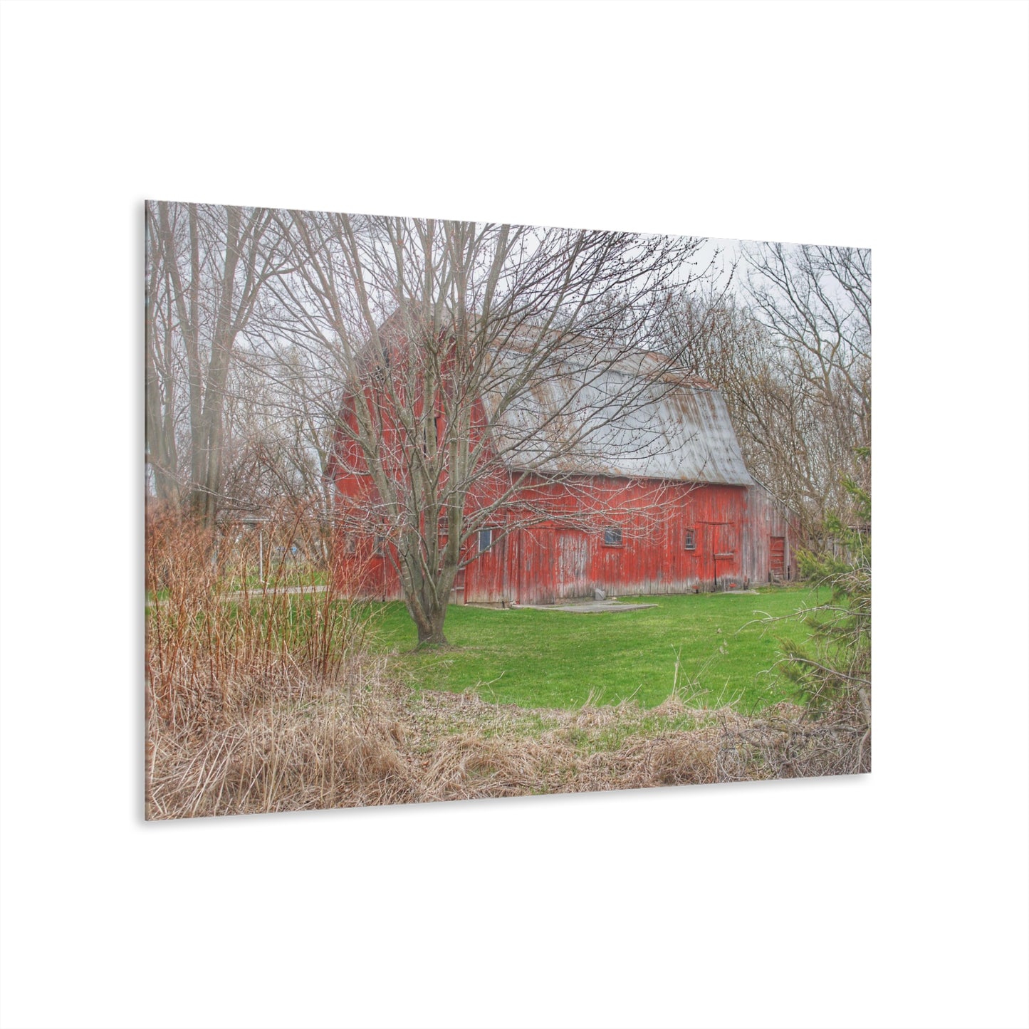 U R There Photography Dodge Road Rusted Red Rustic Farmhouse Acrylic Wall Print