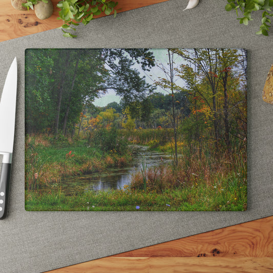 U R There Photography A River Runs Through It Rustic Farmhouse Tempered-Glass Cutting Board