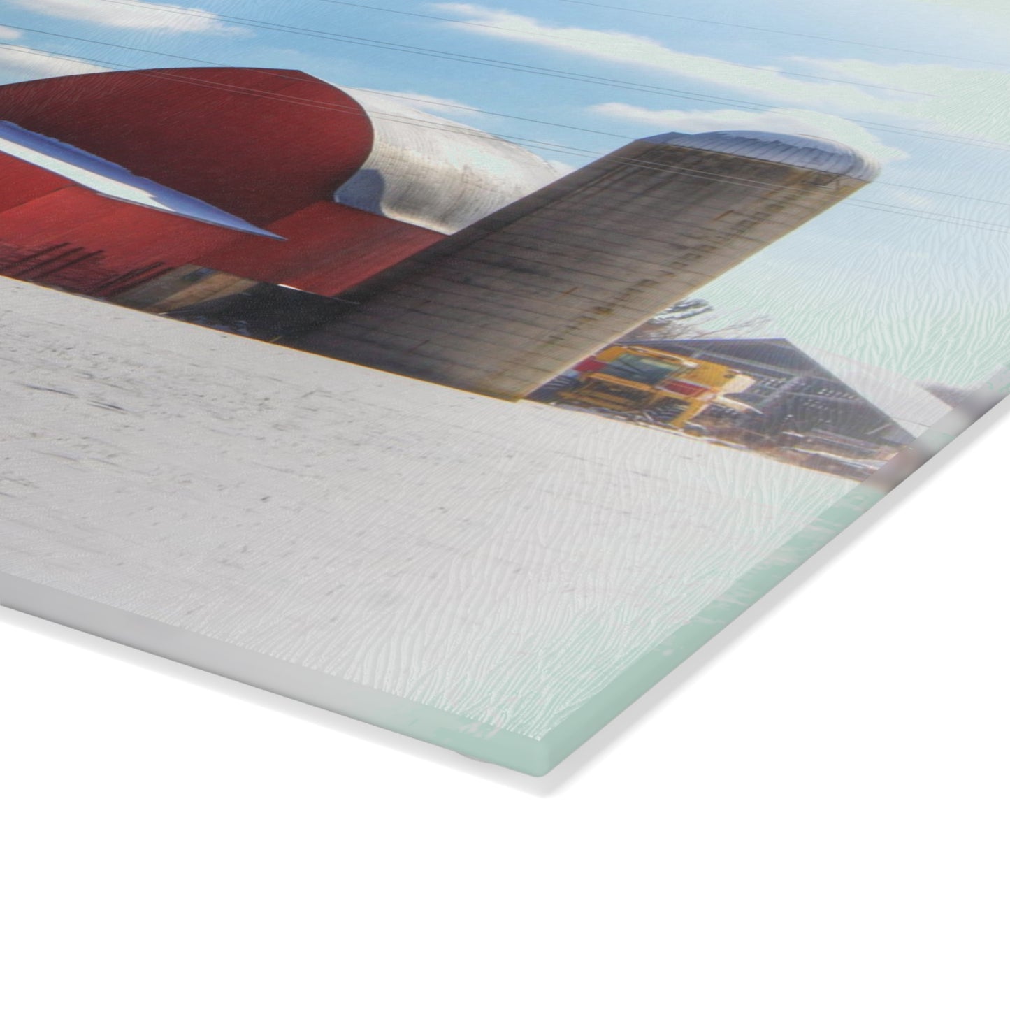 U R There Photography Barnes Road Reds Rustic Farmhouse Tempered-Glass Cutting Board