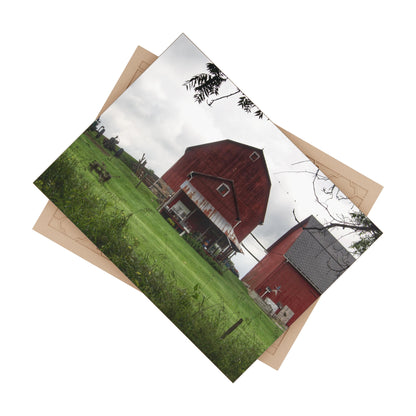 U R There Photography Bishop Road Reds II Rustic Farmhouse Decorative Ceramic Tile