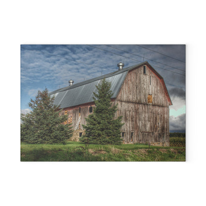 U R There Photography North Irish Red III Rustic Farmhouse Tempered-Glass Cutting Board