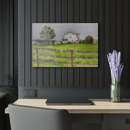 U R There Photography Hill Road Hillside White Rustic Farmhouse Acrylic Wall Print