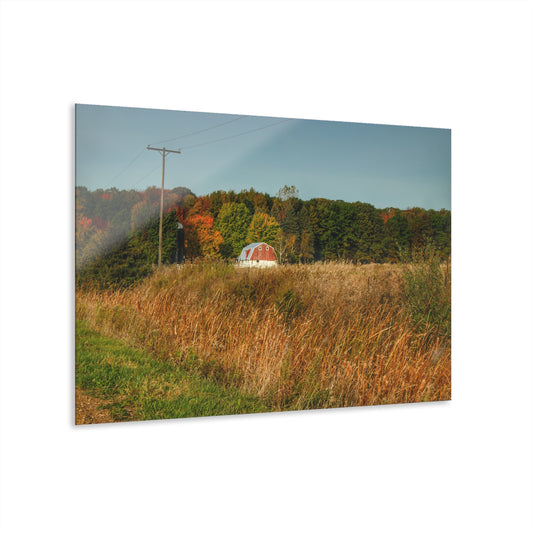 U R There Photography Murphy Lake Road Hidden Red Rustic Farmhouse Acrylic Wall Print