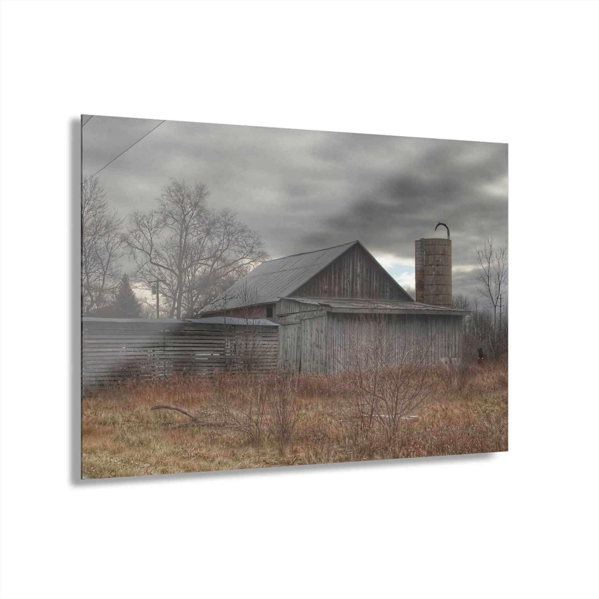 U R There Photography Church Road Grey I Rustic Farmhouse Acrylic Wall Print