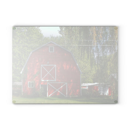 U R There Photography Henderson Road Red Rustic Farmhouse Tempered-Glass Cutting Board