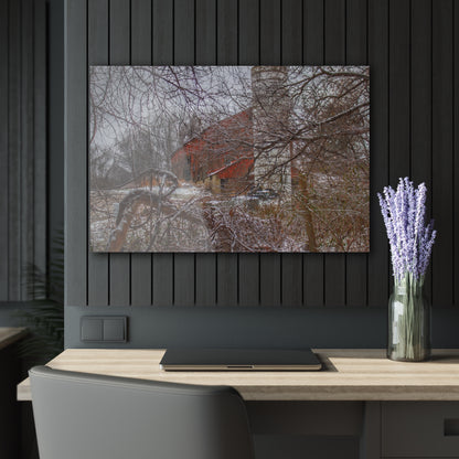 U R There Photography Sandhill Road Hidden Red I Rustic Farmhouse Acrylic Wall Print