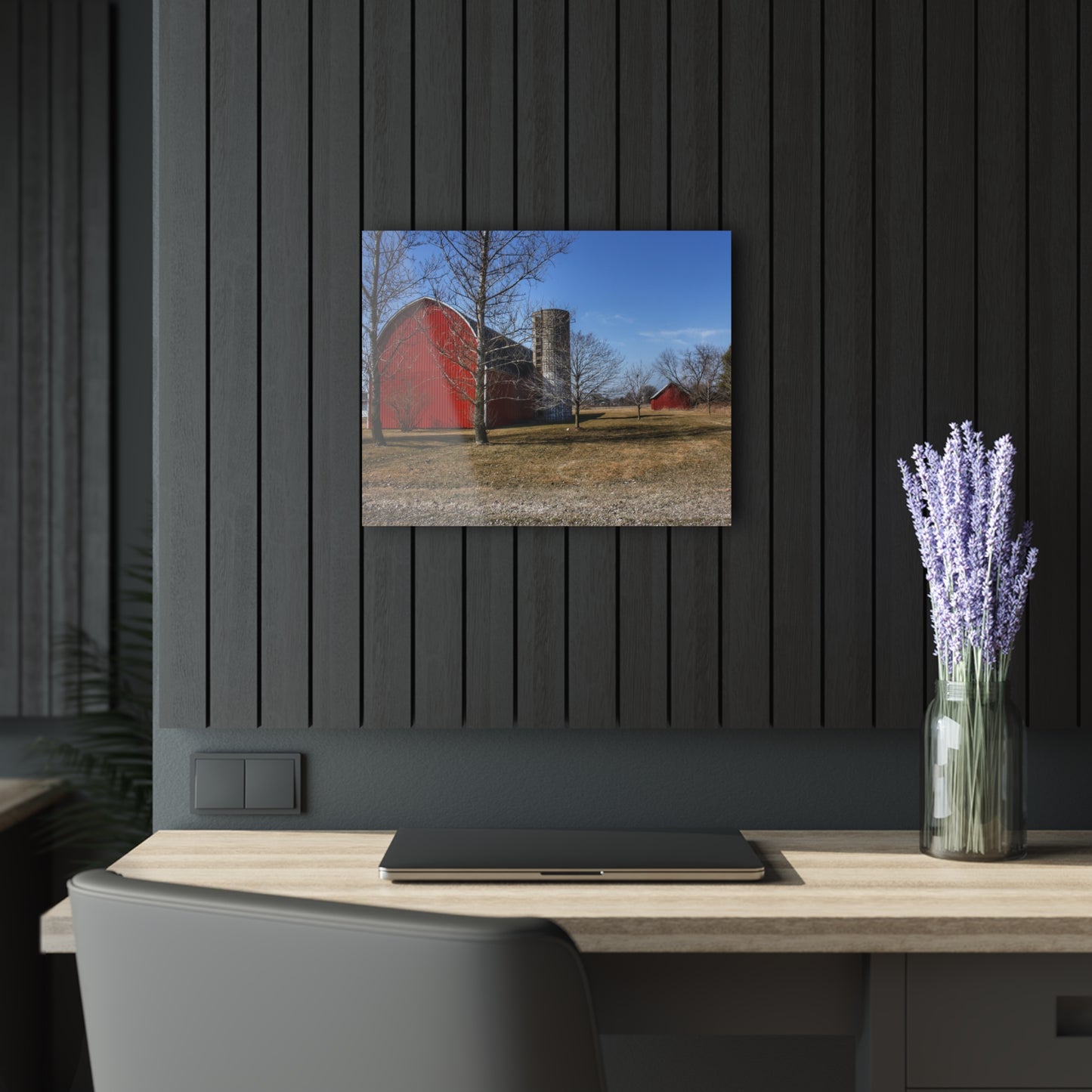 U R There Photography Romeo Plank Road Reds I Rustic Farmhouse Acrylic Wall Print