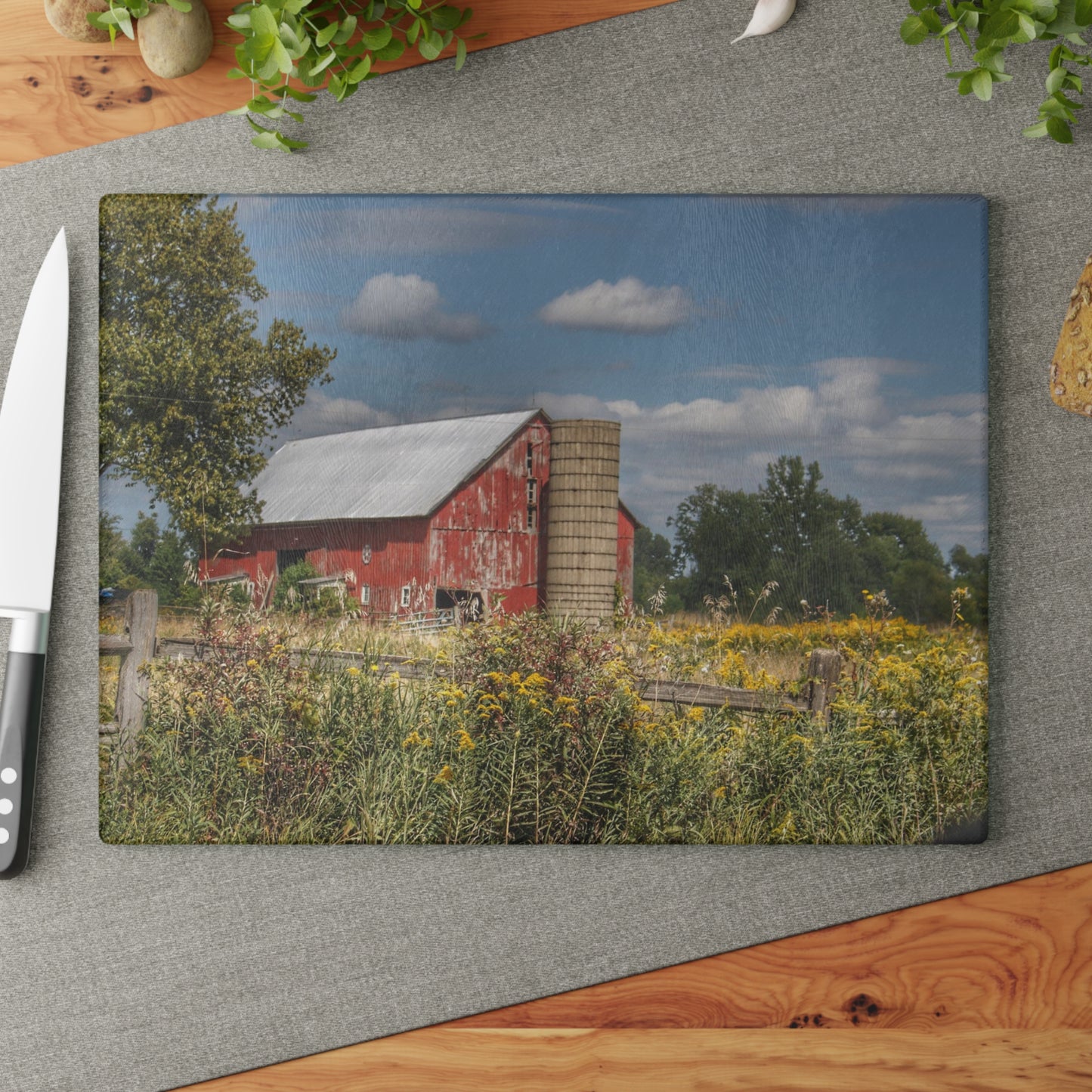 Barn Boutique Rustic Tempered-Glass Cutting Board| Nettney Road Red