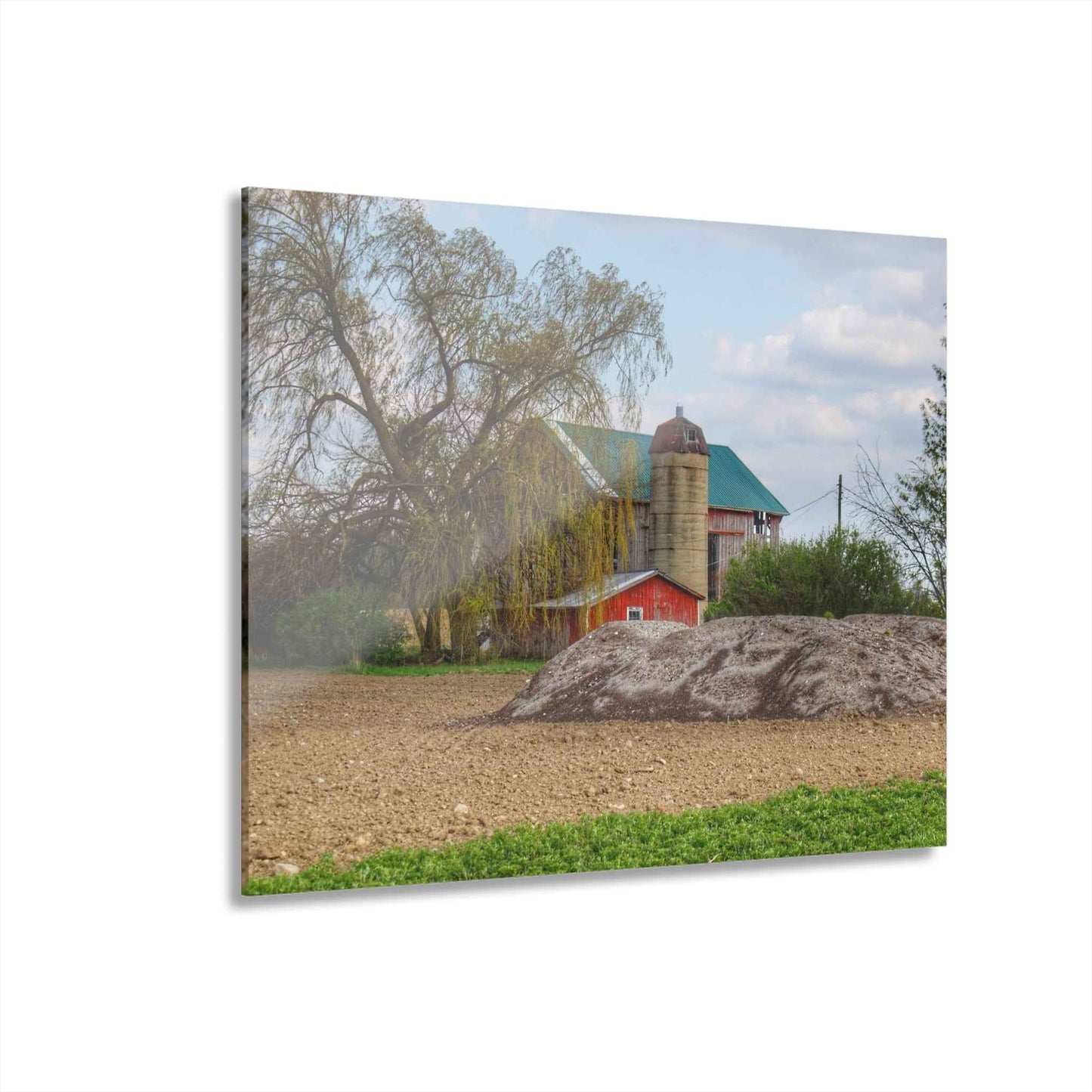 U R There Photography Cedar Creek Road Red Rustic Farmhouse Acrylic Wall Print