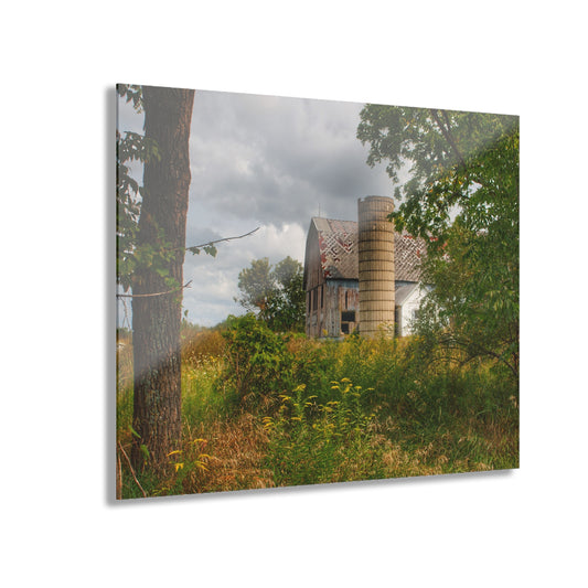 U R There Photography Hill Road Roadside Grey III Rustic Farmhouse Acrylic Wall Print