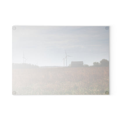 U R There Photography Surin Road Grey Rustic Farmhouse Tempered-Glass Cutting Board