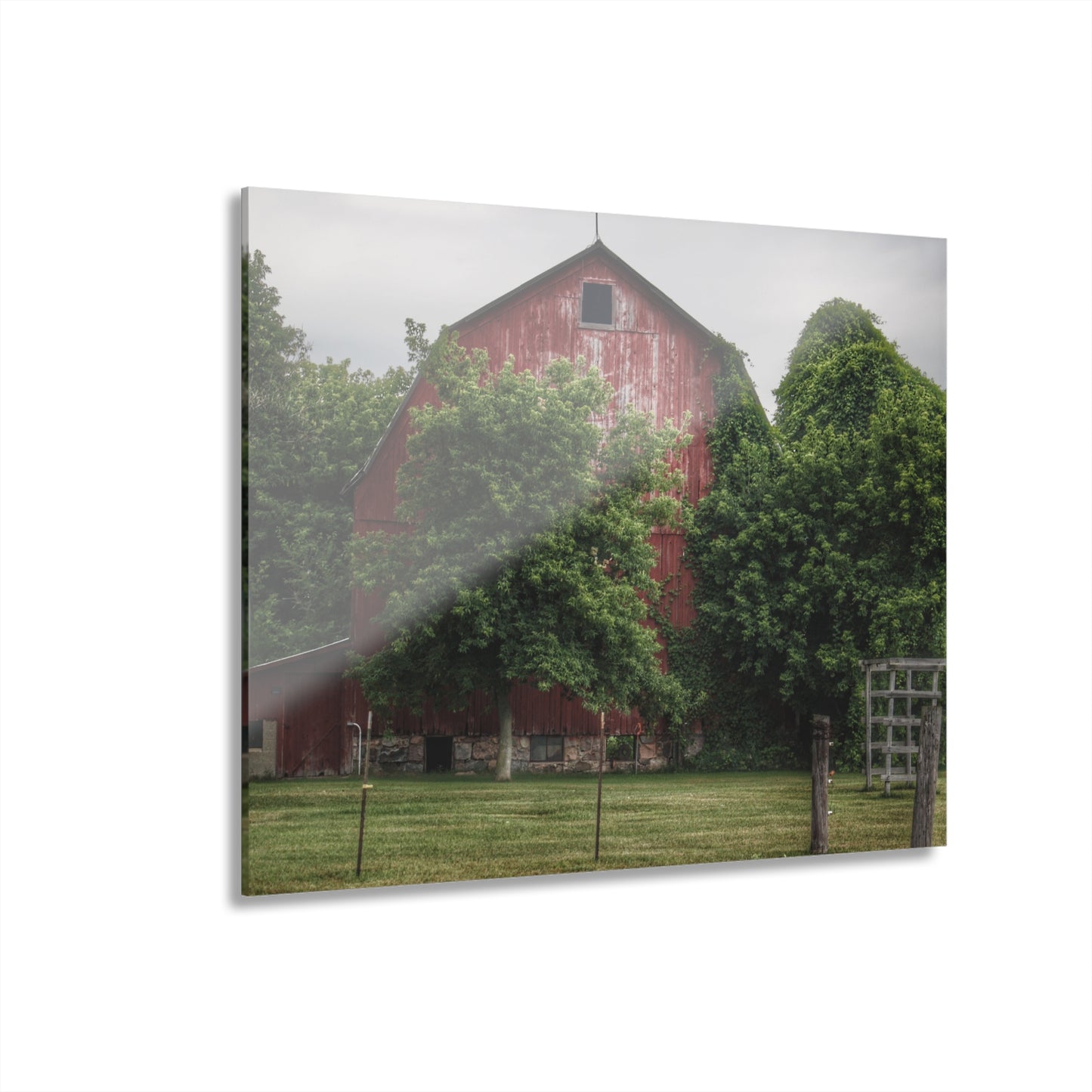 U R There Photography Otter Lake Road Hidden Red Rustic Farmhouse Acrylic Wall Print