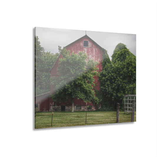 U R There Photography Otter Lake Road Hidden Red Rustic Farmhouse Acrylic Wall Print